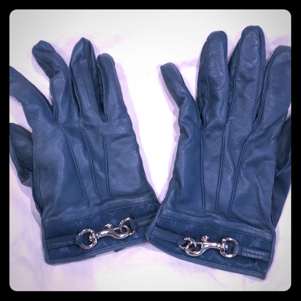 Coach leather gloves